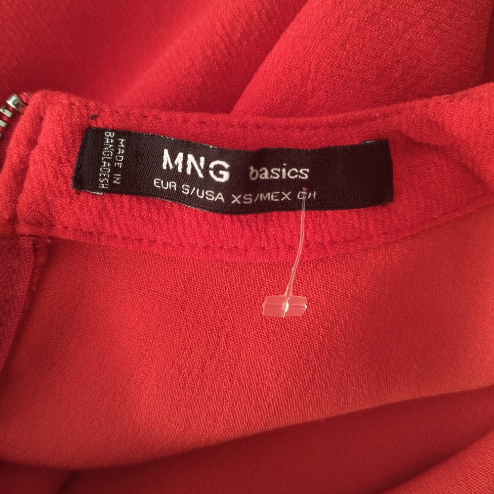 Mng Cherry Red Basic Pullover Box Mini Dress Size… - image 4